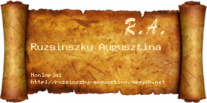 Ruzsinszky Augusztina névjegykártya
